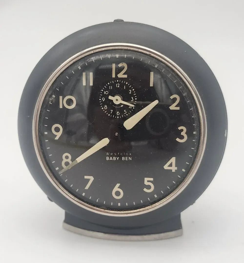 1940's- 50's Westclox Baby Ben Wind-up Alarm Clock Art Deco Westclox Baby-Ben